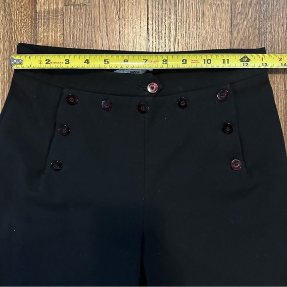 BEBE Vintage Bib Button Front Trouser Pants Size 4 Black 90’s Y2K Grunge - Picture 12 of 15